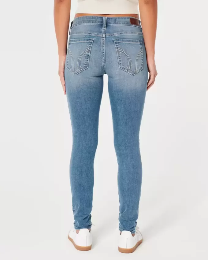 Low-Rise Medium Wash Super Skinny Jeans