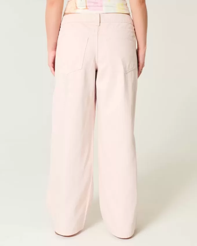 Low-Rise Pink Super Baggy Jeans