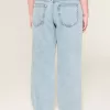 Low-Rise Ripped Light Wash Baggy Jeans