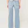 Low-Rise Ripped Light Wash Loose Jeans