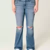 Low-Rise Ripped Medium Wash Bootcut Jeans