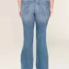 Low-Rise Ripped Medium Wash Bootcut Jeans