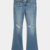 Low-Rise Ripped Medium Wash Bootcut Jeans