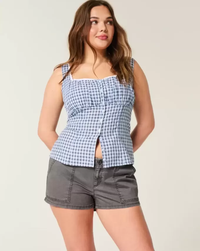 Low-Rise Twill Shortie Shorts Low-Rise Twill Shortie Shorts