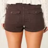 Low-Rise Twill Shortie Shorts