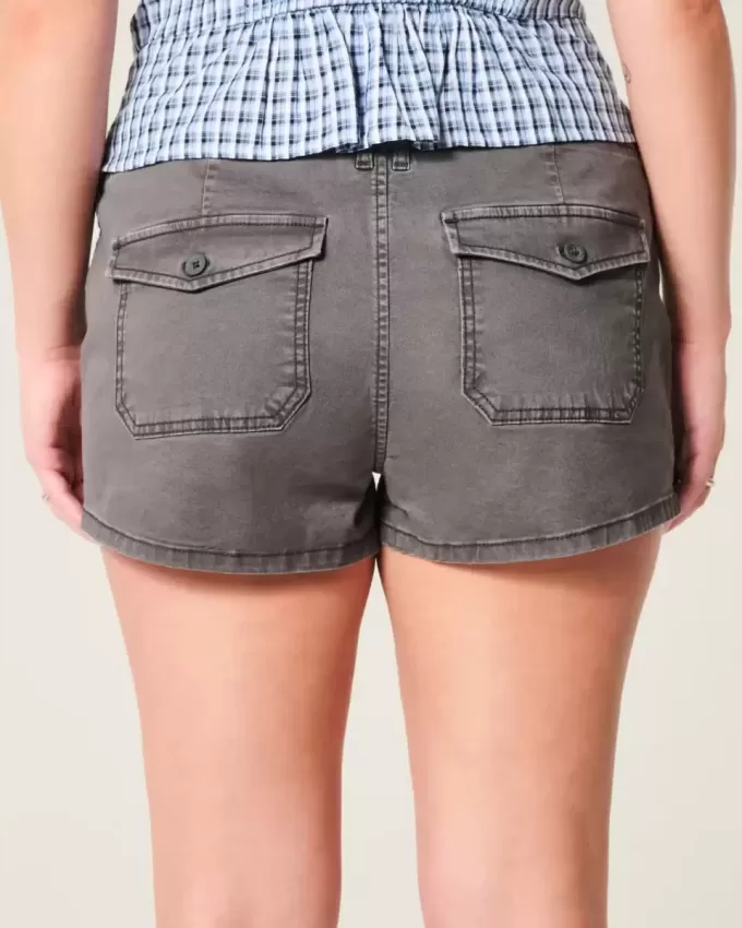Low-Rise Twill Shortie Shorts Low-Rise Twill Shortie Shorts
