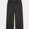Low-Rise Washed Black Baggy Jeans