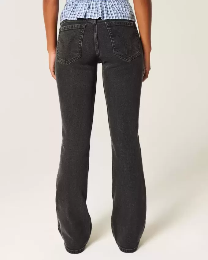 Low-Rise Washed Black Bootcut Jeans Low-Rise Washed Black Bootcut Jeans