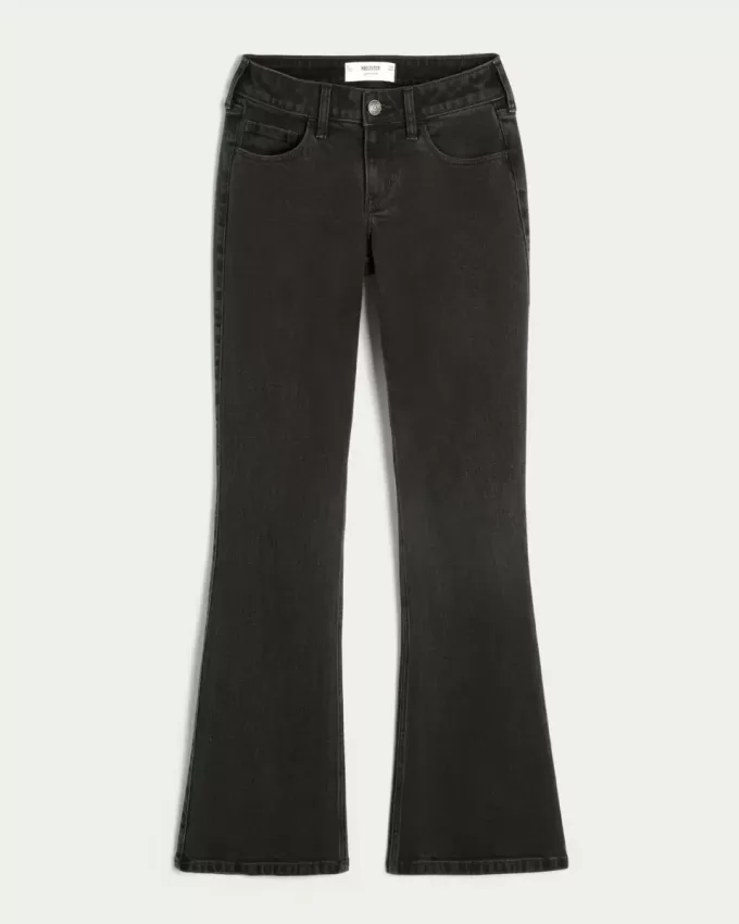 Low-Rise Washed Black Bootcut Jeans Low-Rise Washed Black Bootcut Jeans