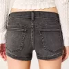 Low-Rise Washed Black Denim Shortie Shorts Low-Rise Washed Black Denim Shortie Shorts