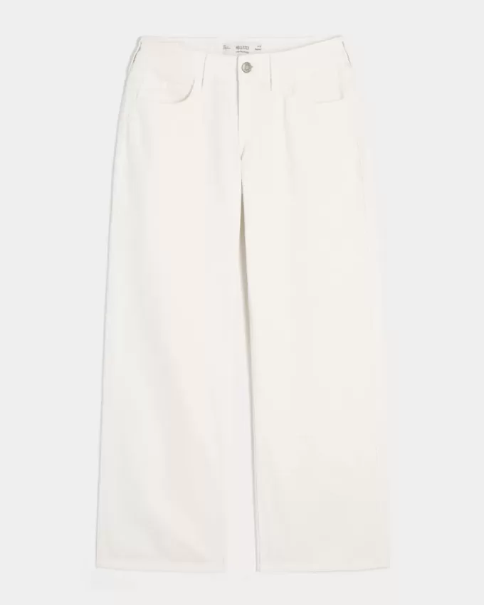 Low-Rise White Baggy Jeans