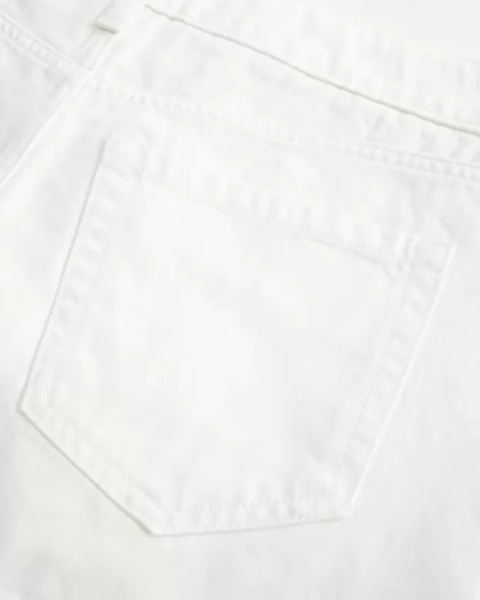 Low-Rise White Denim Mini Skort