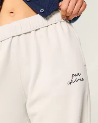 Ma Ch茅rie Graphic Wide-Leg Sweatpants