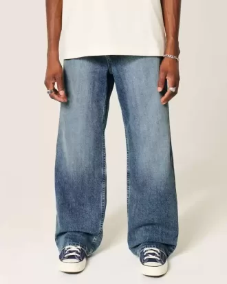 Medium Wash Baggy Bootcut Jeans