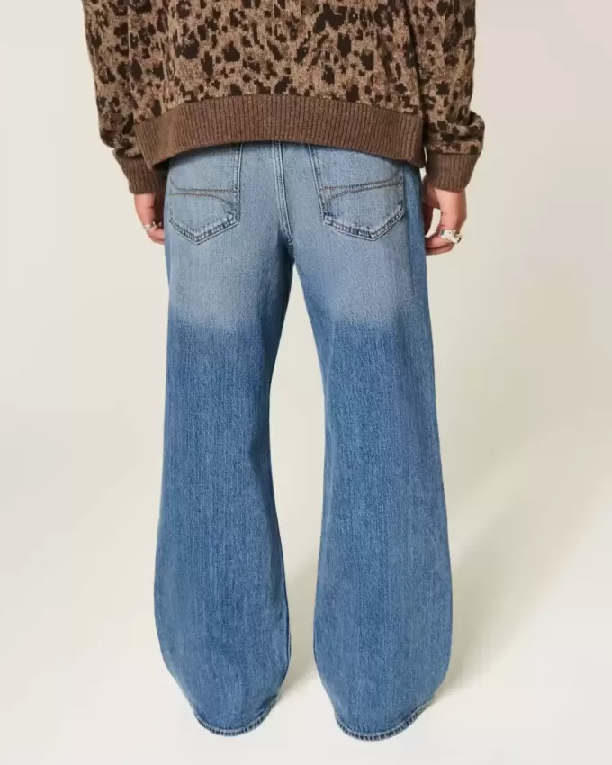 Medium Wash Baggy Bootcut Jeans