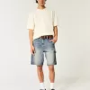 Medium Wash Baggy Denim Painter Shorts Medium Wash Baggy Denim Painter Shorts
