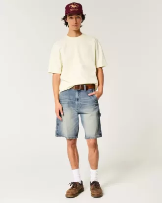 Medium Wash Baggy Denim Painter Shorts