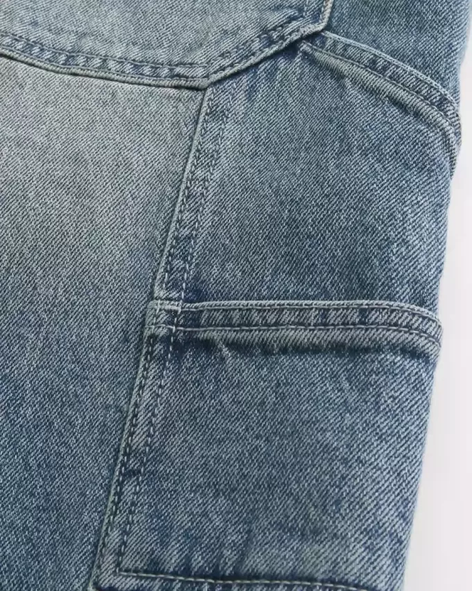 Medium Wash Baggy Denim Painter Shorts Medium Wash Baggy Denim Painter Shorts