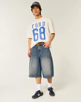 Medium Wash Denim Half Pants