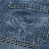 Medium Wash Eagle Graphic Skater Baggy Jeans