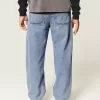 Medium Wash Skater Baggy Jeans