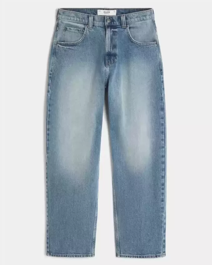 Medium Wash Skater Baggy Jeans