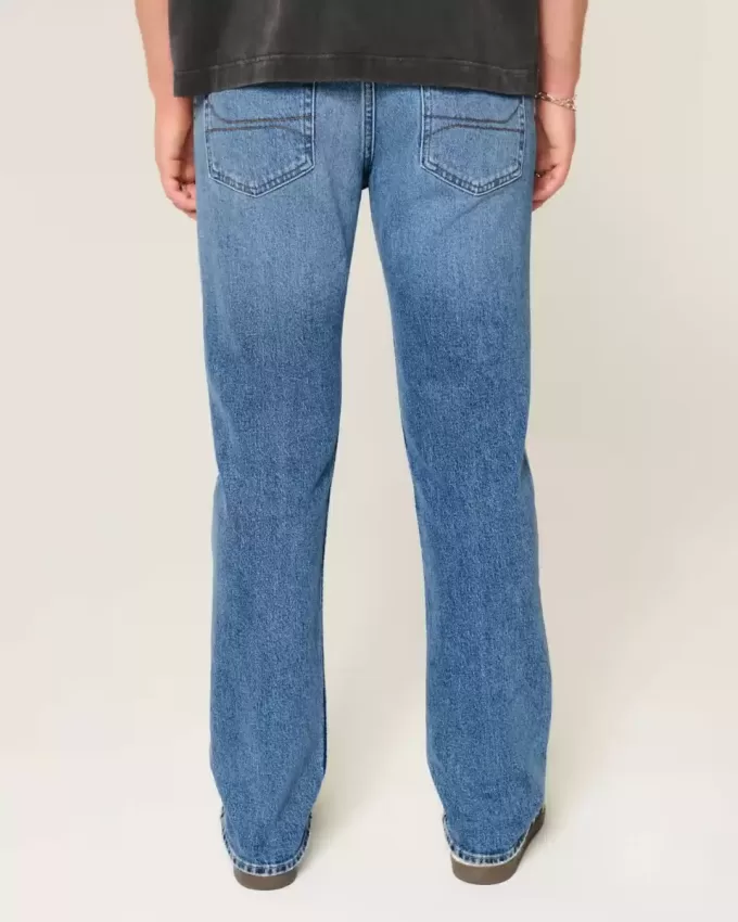 Medium Wash Slim Straight Jeans