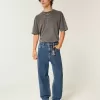 Medium Wash Star Graphic Skater Baggy Jeans