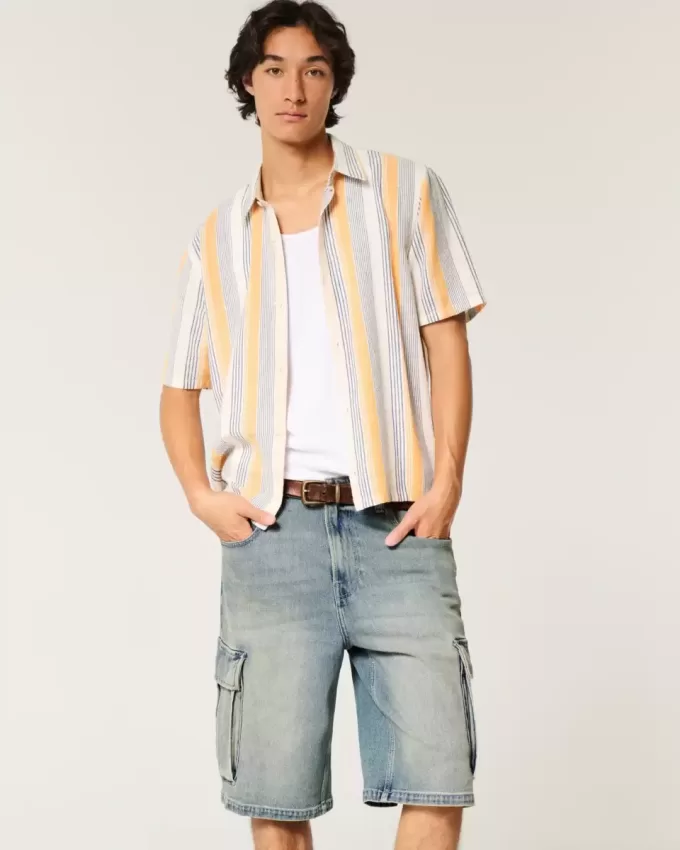 Medium Wash Super Baggy Denim Cargo Shorts Medium Wash Super Baggy Denim Cargo Shorts