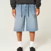 Medium Wash Super Baggy Denim Shorts