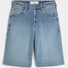 Medium Wash Super Baggy Denim Shorts