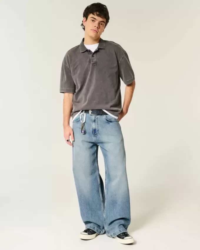 Medium Wash Super Baggy Jeans