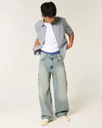 Medium Wash Super Baggy Painter Jeans