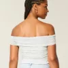 Mesh Foldover Off-the-Shoulder Top Mesh Foldover Off-the-Shoulder Top