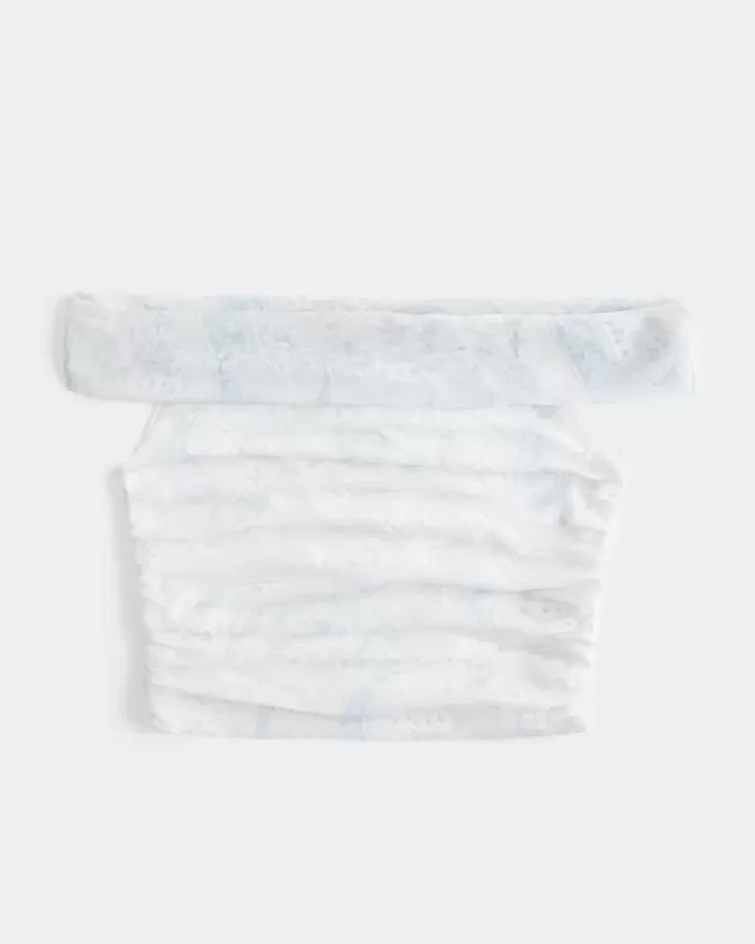 Mesh Foldover Off-the-Shoulder Top Mesh Foldover Off-the-Shoulder Top