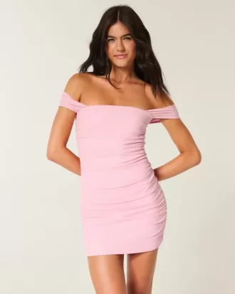 Mesh Off-the-Shoulder Bodycon Dress