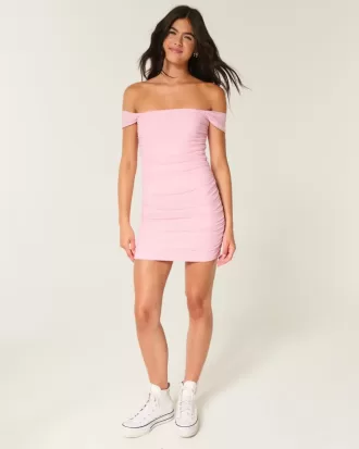 Mesh Off-the-Shoulder Bodycon Dress