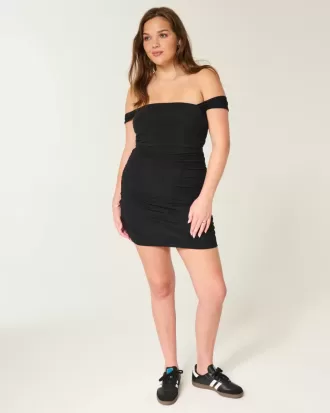 Mesh Off-the-Shoulder Bodycon Dress
