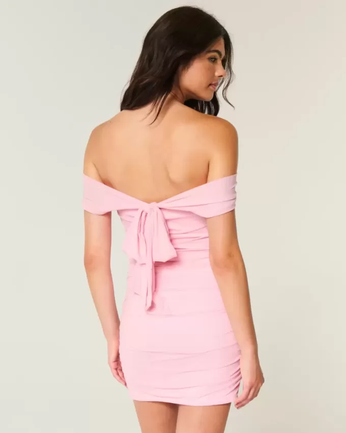 Mesh Off-the-Shoulder Bodycon Dress