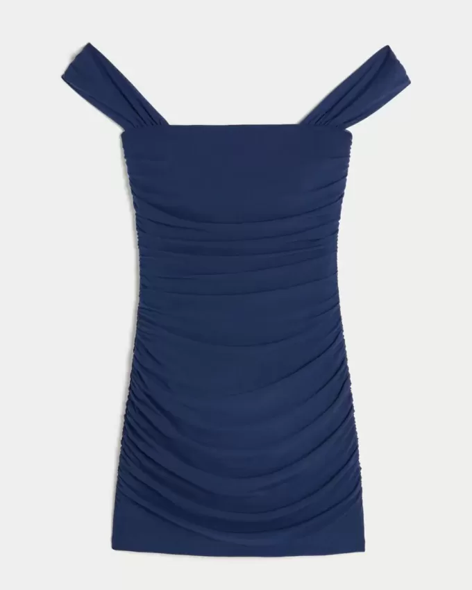 Mesh Off-the-Shoulder Bodycon Dress