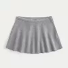 Mid-Rise Circle-Cut Sweater-Knit Mini Skirt
