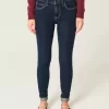 Mid-Rise Dark Wash Skinny Jeans