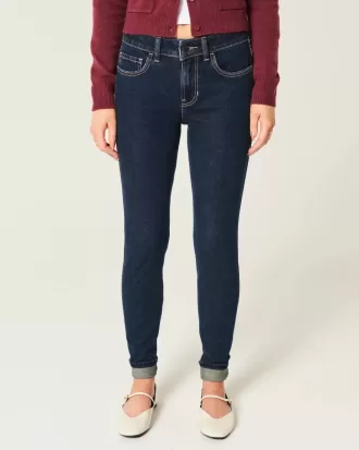 Mid-Rise Dark Wash Skinny Jeans