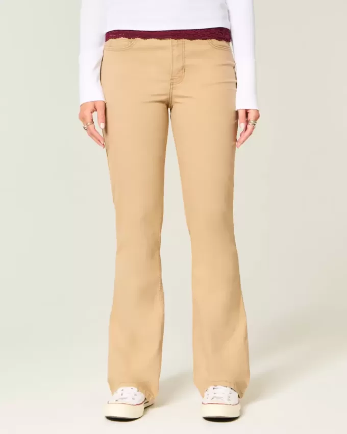 Mid-Rise Khaki Bootcut Jeans
