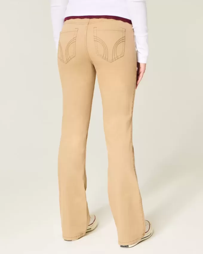 Mid-Rise Khaki Bootcut Jeans