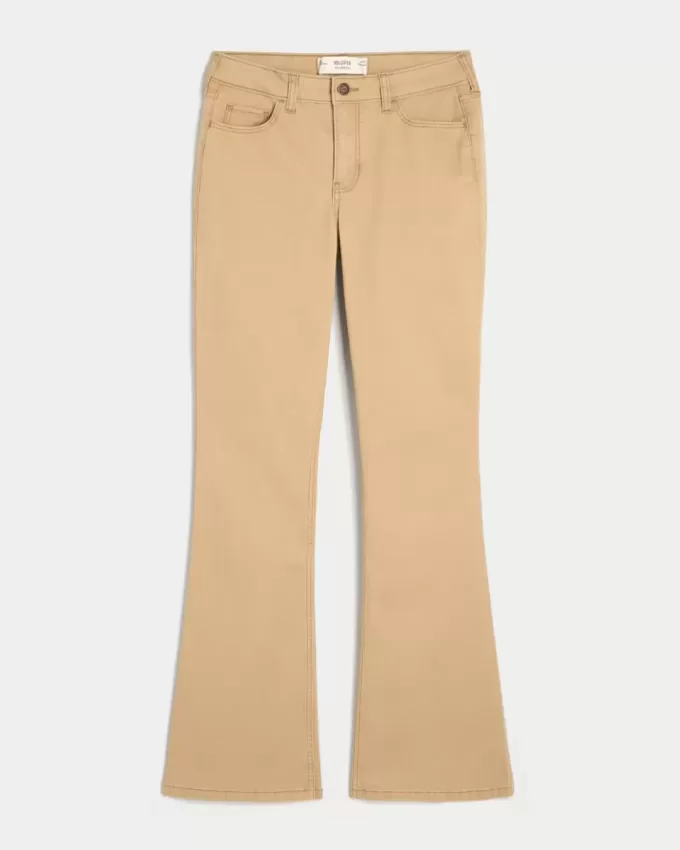 Mid-Rise Khaki Bootcut Jeans
