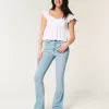 Mid-Rise Light Wash Bootcut Jeans