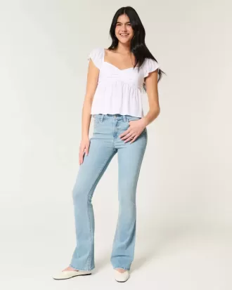Mid-Rise Light Wash Bootcut Jeans