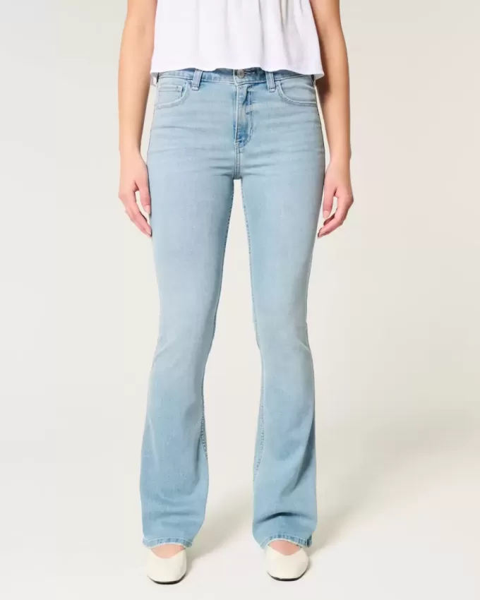 Mid-Rise Light Wash Bootcut Jeans