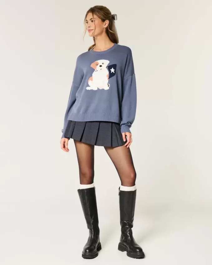 Mid-Rise Pleated Mini Skort